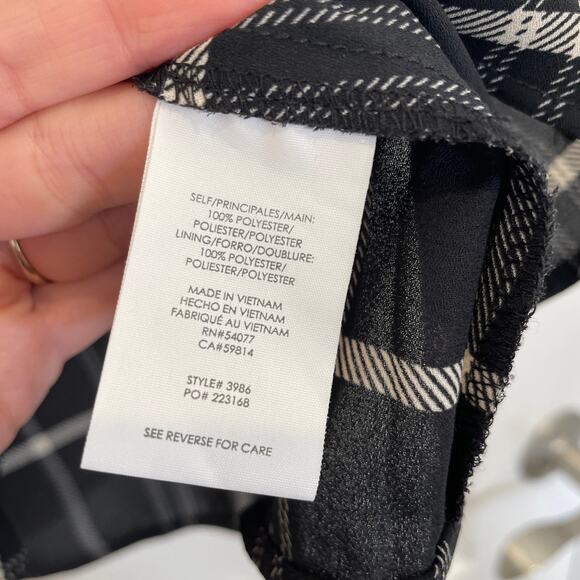 Cabi Check Crossover Cami Tank Black White Plaid 8 - Picture 5 of 7